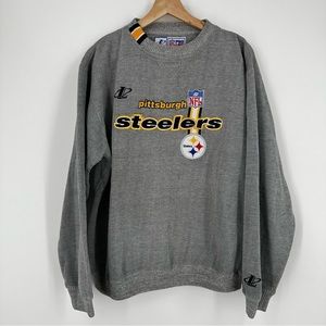 Vintage Logo Pro Line Pittsburgh Steelers Knit Sweatshirt Crewneck Embroidered